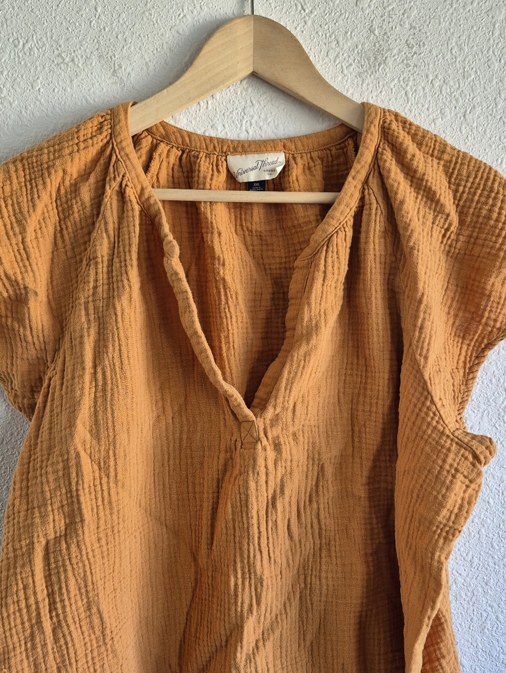 Universal Thread Plus Size Mustard Yellow Blouse Womens Size XXL - Picture 2 of 6